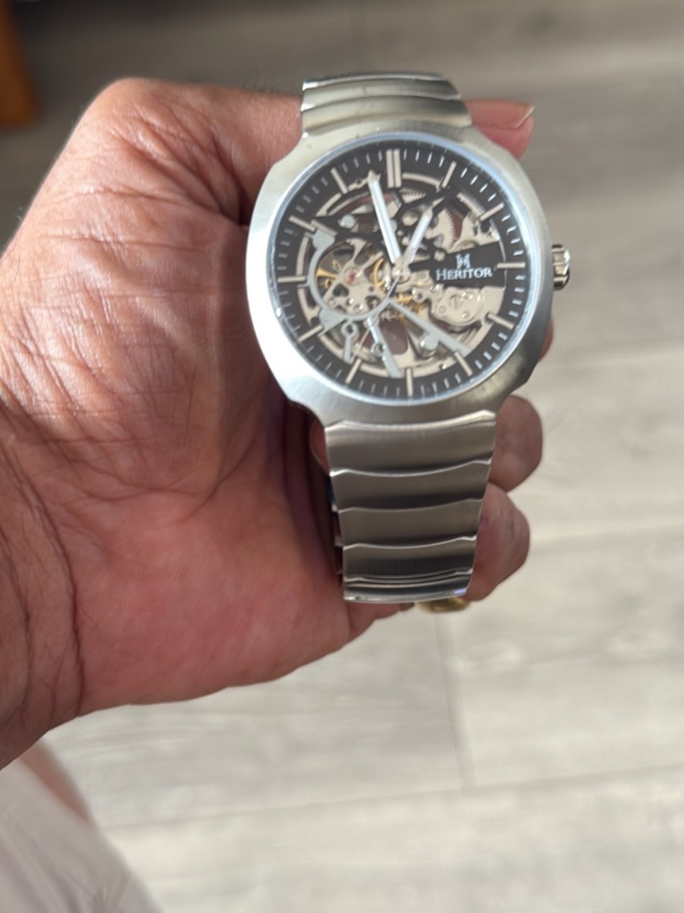 Heritor Silver Automatic Magnus Stainless Steel Band Watch